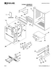 Cabinet Parts Diagram and Parts List for JUB248RBCX01  Jenn-Air Wine and Beverage Cooler