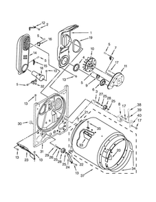 Bulkhead Parts Diagram and Parts List for MGDC215EW2  Maytag Dryer
