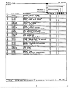 Tub Page 2 Diagram and Parts List for 6329  Maytag Washer