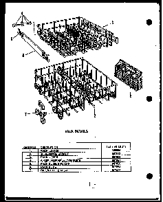 Rack Details Diagram and Parts List for DUR202-19-OK  Caloric Dishwasher