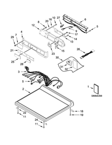 Top And Console Parts Diagram and Parts List for MDE28PRCYW0  Maytag Dryer