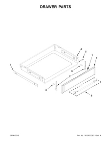 Drawer Parts Diagram and Parts List for MGR8700DB3  Maytag Range