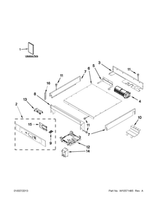 Control Panel Parts Diagram and Parts List for JJW2527WS01  Jenn-Air Wall Oven