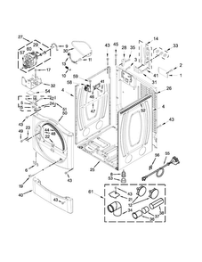 Cabinet Parts Diagram and Parts List for MDE25PRAZW1  Maytag Dryer