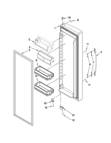 Refrigerator Door Parts Diagram and Parts List for MSD2559XEB00  Maytag Refrigerator