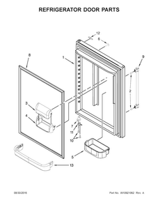 Refrigerator Door Parts Diagram and Parts List for MBB1957FEB00  Maytag Refrigerator