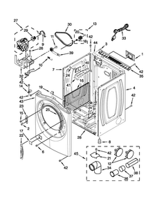 Cabinet Parts Diagram and Parts List for NGD5700BW0  Amana Dryer