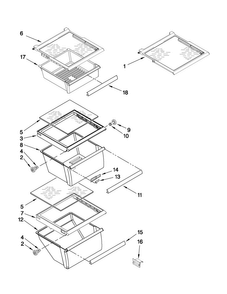 Refrigerator Shelf Parts Diagram and Parts List for 5MS224NEWY02  Maytag Refrigerator