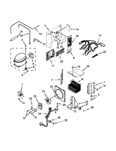 Upper Unit Parts Diagram and Parts List for JS42PPDUDE00  Jenn-Air Refrigerator