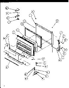 Freezer Door Diagram and Parts List for TG18RBW-P1158303WW  Amana Refrigerator