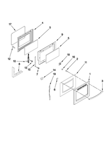 Door Parts Diagram and Parts List for MGR8875WS0  Maytag Range