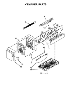 Icemaker Parts Diagram and Parts List for MFI2269DRH00  Maytag Refrigerator
