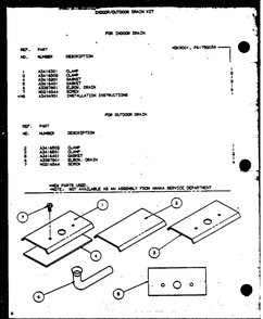 Indoor/Outdoor Drain Kit Diagram and Parts List for CBK320B1 P6476302R Amana Air Conditioner