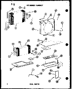 100 Series Compact Coil Parts Diagram and Parts List for ES106-2HL P67231-23R Amana Air Conditioner