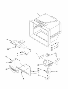 Freezer Liner Parts Diagram and Parts List for GB1924PEKS6  Maytag Refrigerator