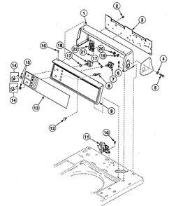 Control Panel Diagram and Parts List for SWTW21LN  Speed Queen Washer