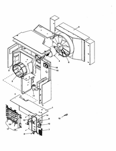 Center Partition Assembly/controls Diagram and Parts List for RE18090C2D REV B Amana Air Conditioner