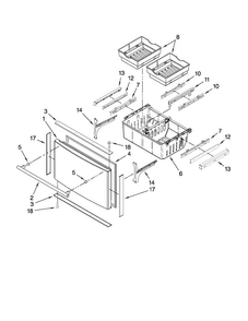 Freezer Door Parts Diagram and Parts List for JFI2089WTS4  Jenn-Air Refrigerator