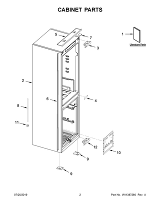 Part Location Diagram of W11107107 Whirlpool INSTALLATION INSTRUCTIONS