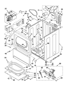Cabinet Parts Diagram and Parts List for MDG17MNBGW2  Maytag Dryer