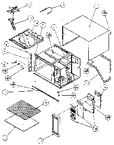 Control And Cavity Diagram and Parts List for RBG6358P  Amana Microwave