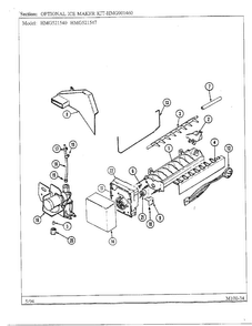 Optional Ice Maker Kit Diagram and Parts List for 52154  Admiral Refrigerator