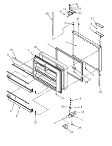 Freezer Door Diagram and Parts List for BR22S6E-P1196703WE  Amana Refrigerator