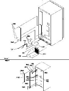 Cabinet Back Diagram and Parts List for TR18VL-P1307401WL  Amana Refrigerator