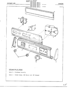 Backguard Diagram and Parts List for 6435A  Norge Washer
