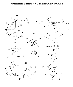 Freezer liner and icemaker parts Diagram and Parts List for MFF2558FEZ05  Maytag Refrigerator
