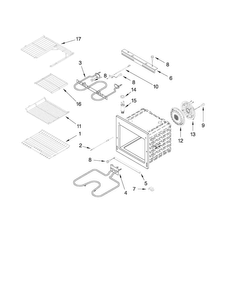 Part Location Diagram of W10206587 Whirlpool Convection Fan Motor