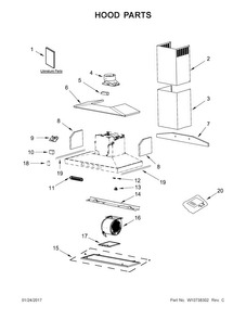 Part Location Diagram of W10738512 Whirlpool COVER-BASE