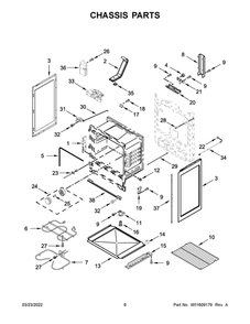 Chassis Parts Diagram and Parts List for YAER6603SFW5  Amana Range
