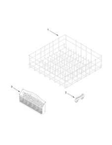 Lower Rack Parts Diagram and Parts List for ADB1100AWW4  Amana Dishwasher