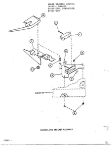 Switch And Bracket Assembly Diagram and Parts List for P7804719W  Amana Washer