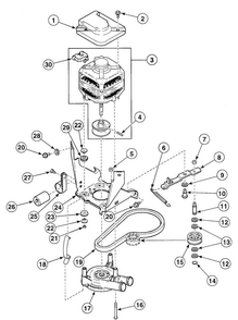 Motor Assy Diagram and Parts List for SWT820WN  Speed Queen Washer