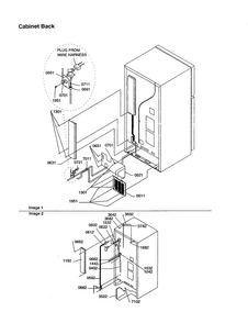 Cabinet Back Diagram and Parts List for TXI18VE-P1302402WE  Amana Refrigerator