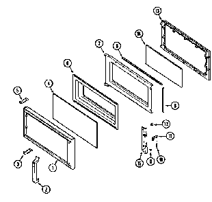 Door Diagram and Parts List for M457B  Jenn-Air Microwave