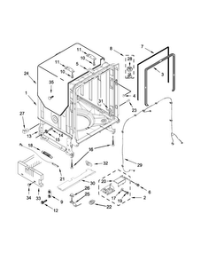 Tub And Frame Parts Diagram and Parts List for JDB9800CWS2  Jenn-Air Dishwasher