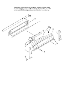 Control Panel Parts Diagram and Parts List for JER8895BAS10  Jenn-Air Range