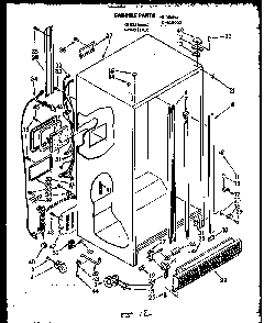 Cabinet Parts Diagram and Parts List for GFS207 MN01 Caloric Refrigerator