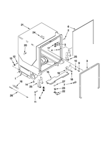 Tub And Frame Parts Diagram and Parts List for JDB3200AWS4  Jenn-Air Dishwasher