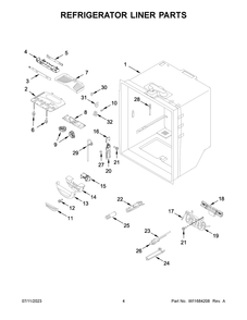 Refrigerator Liner Parts Diagram and Parts List for MFC2062FEZ10  Maytag Refrigerator