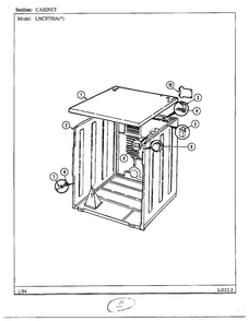 Cabinet Diagram and Parts List for 8750A  Norge Dryer