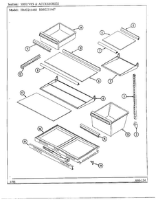 Shelves/accessories Diagram and Parts List for HMG211460  Admiral Refrigerator