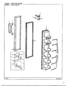 Freezer Door Diagram and Parts List for 19100-0C  Admiral Refrigerator