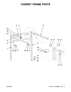 Cabinet Frame Parts Diagram and Parts List for MFS275PTVS  Maytag Washer