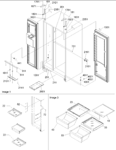 Lights, Hinges & Shelving Diagram and Parts List for SSD522VS-P1320307WS  Amana Refrigerator