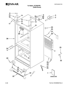 Cabinet Parts Diagram and Parts List for JFC2290VPR0  Jenn-Air Refrigerator