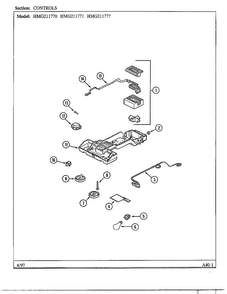 Controls Diagram and Parts List for HMG211770  Admiral Refrigerator
